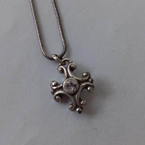 Brighton Cross necklace, 2 sided, reversible, Rhinestone, 16" with extender. - Picture 5 of 7